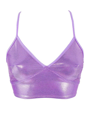 Bustier Holographic Crop top / HOLO LILAC