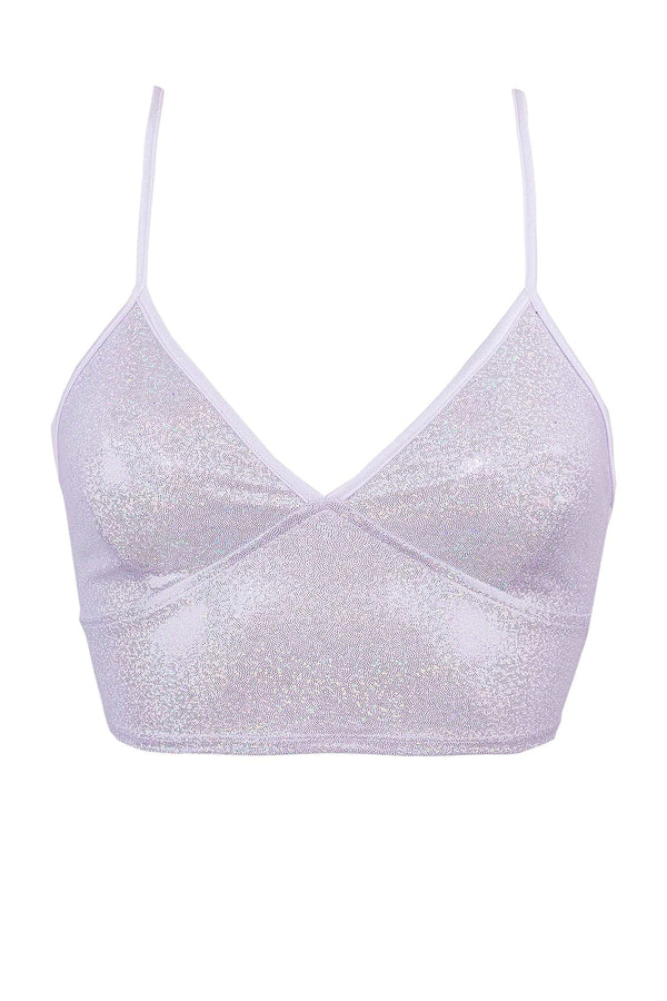 Bustier Holographic Crop top / HOLO WHITE
