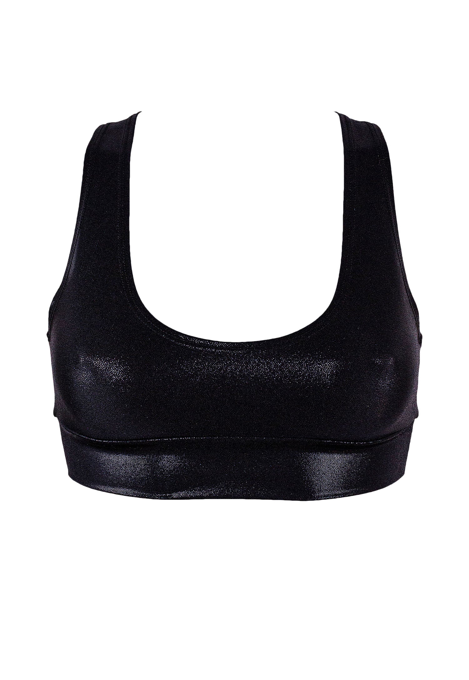 Crop Top Holographic Bras / TOP JUNE / BLACK HOLOGRAM,TOPS - EXES LINGERIE