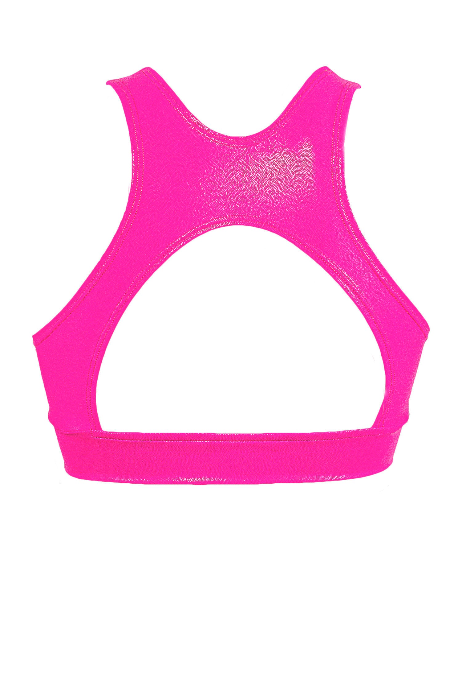 Crop Top Holographic Bras / TOP JUNE / NEON PINK HOLOGRAM,TOPS - EXES LINGERIE