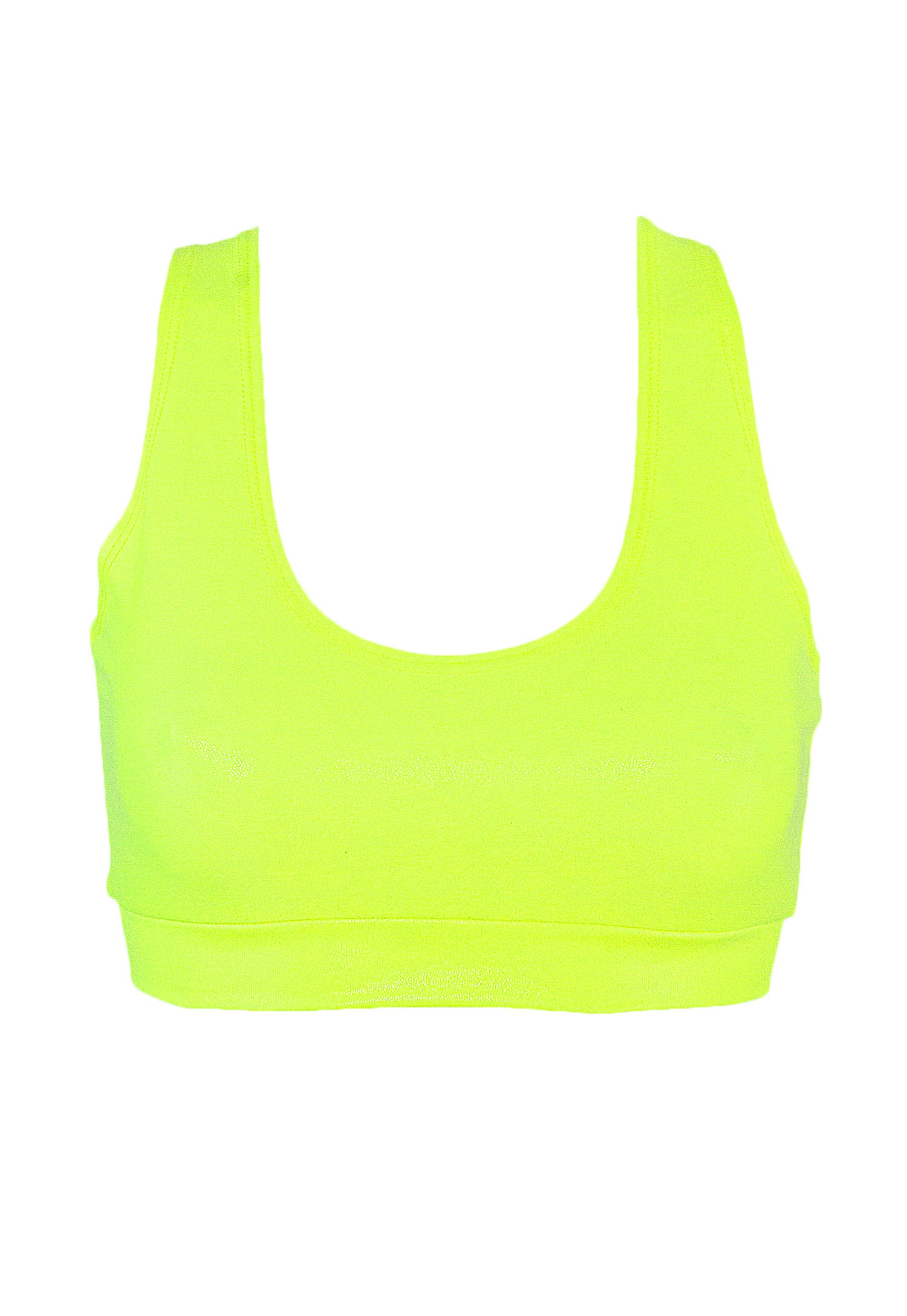 Soutien-gorge court holographique / TOP JUNE / HOLOGRAMME JAUNE NÉON