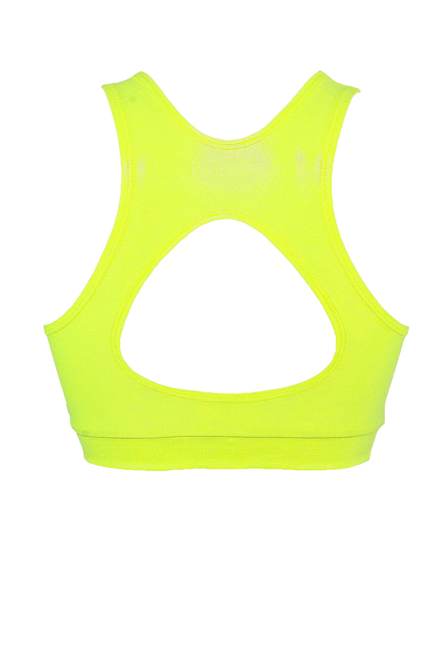Soutien-gorge court holographique / TOP JUNE / HOLOGRAMME JAUNE NÉON