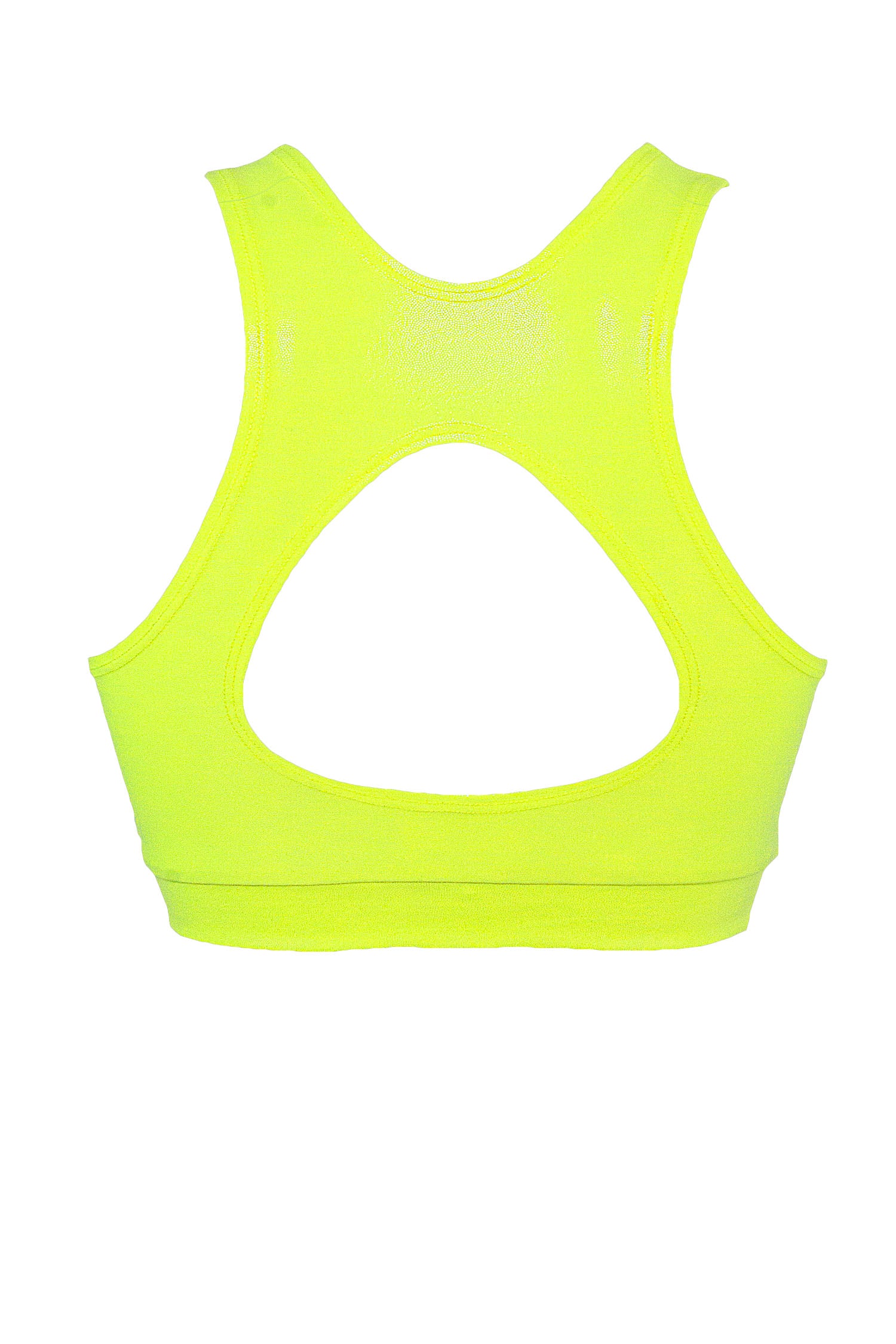 Crop Top Holographic Bras / TOP JUNE / NEON YELLOW HOLOGRAM