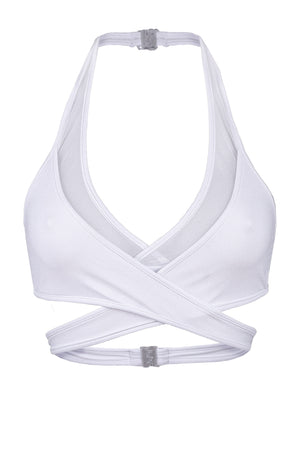 Cross-Over Halter Crop top / X-CROSS TOP / WHITE