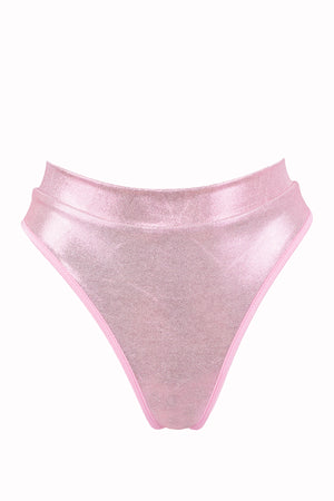 High Waisted Rave Holographic Bottom / BOND Holo BABY PINK