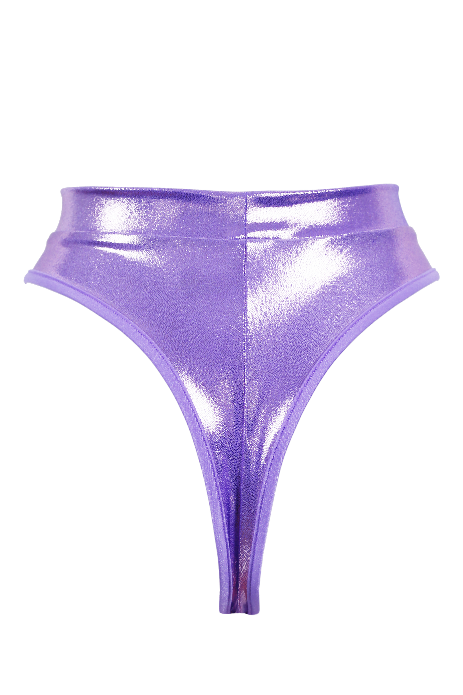 High Waist Rave Holographic Bottom / BOND Holo LILAC,BOTTOMS - EXES LINGERIE