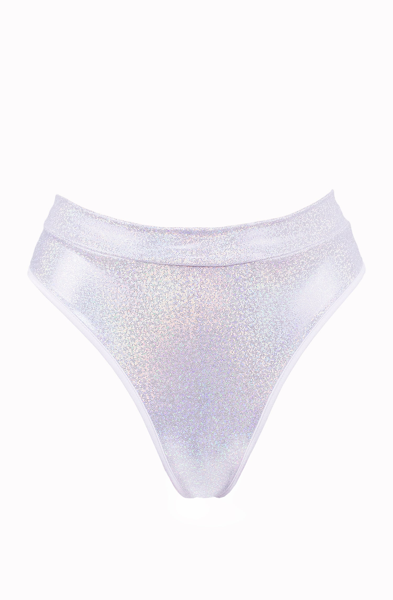 High Waist Rave Holographic Bottom / BOND Holo WHITE