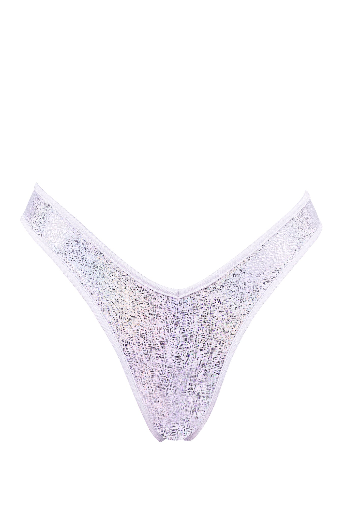 High-Cut Rave Holographic Bottom / LULY Holo White,BOTTOMS - EXES LINGERIE