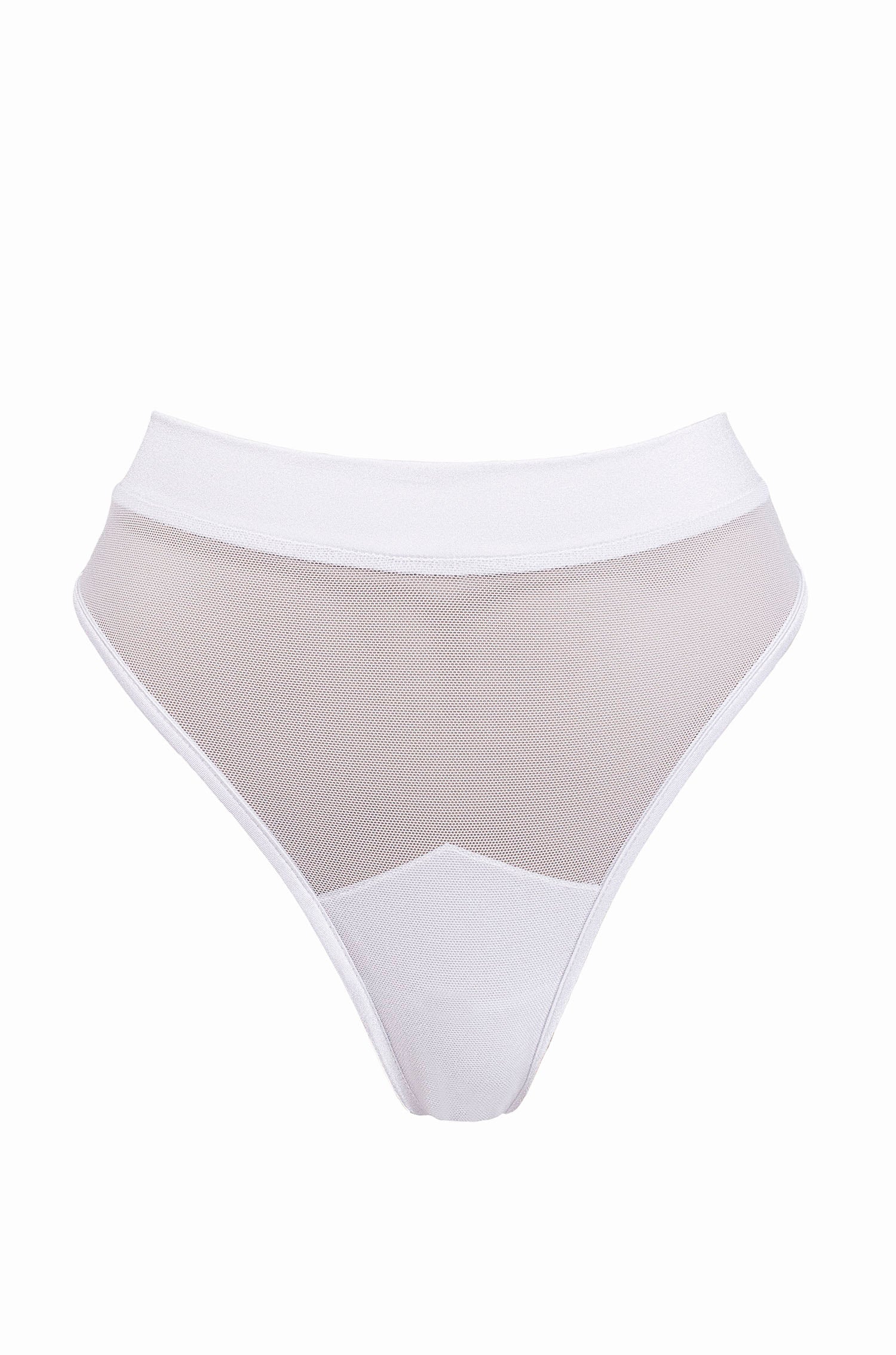 High waisted mesh Panties / Mesh festival bottom / BOND MESH WHITE - EXES LINGERIE