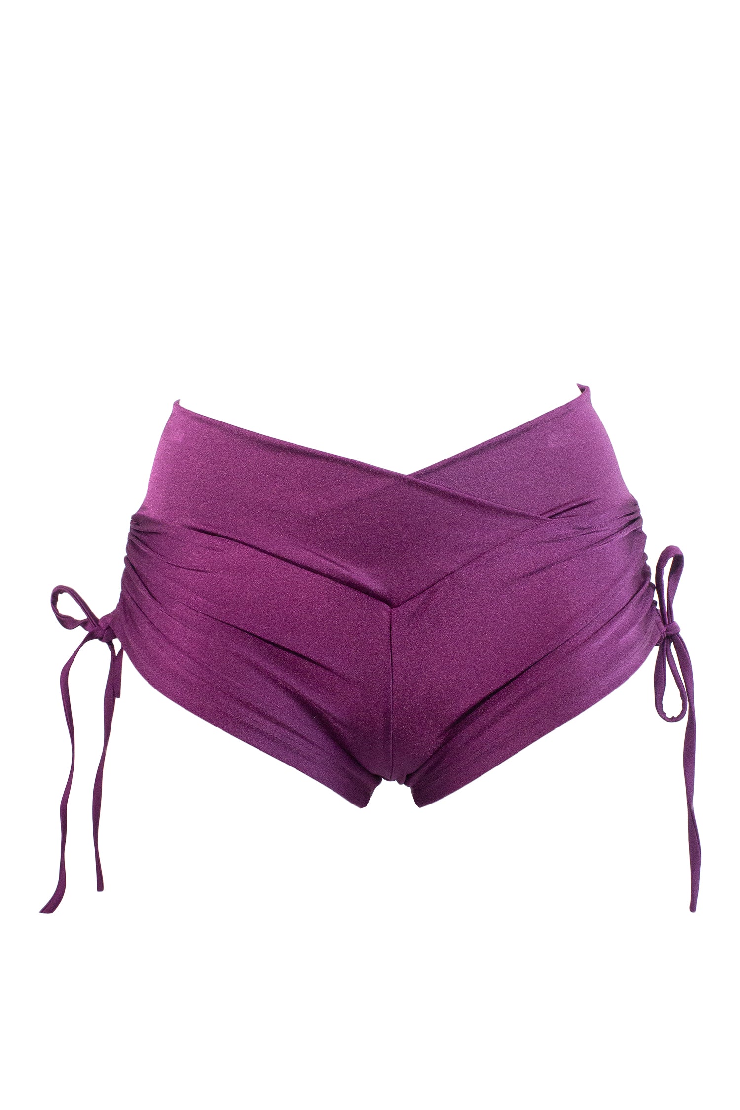 Drawstring side Shorts Scrunch Back / SHORTS V / GRAPE,BOTTOMS - EXES LINGERIE