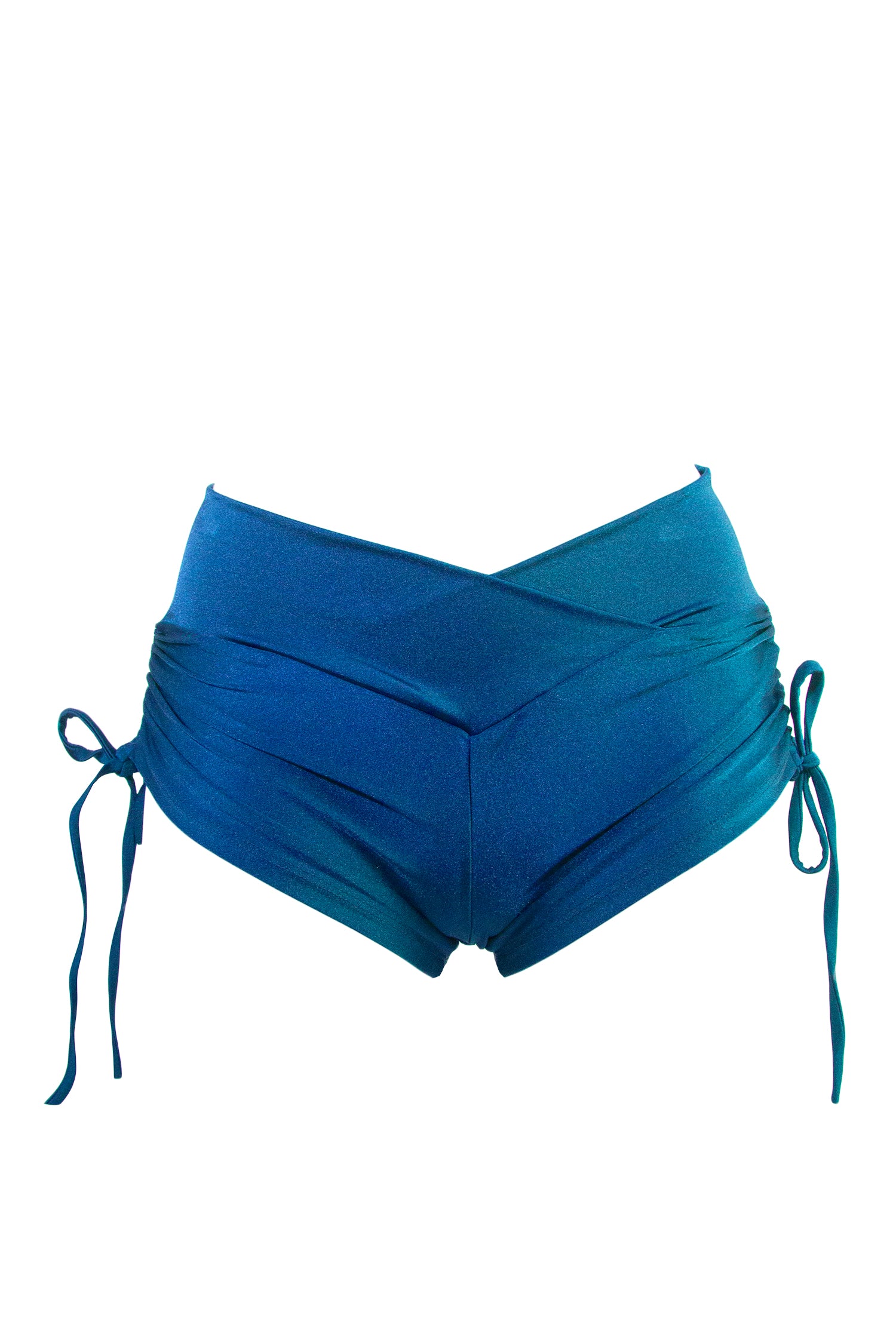 Drawstring side Shorts Scrunch Back / SHORTS V / TEAL
