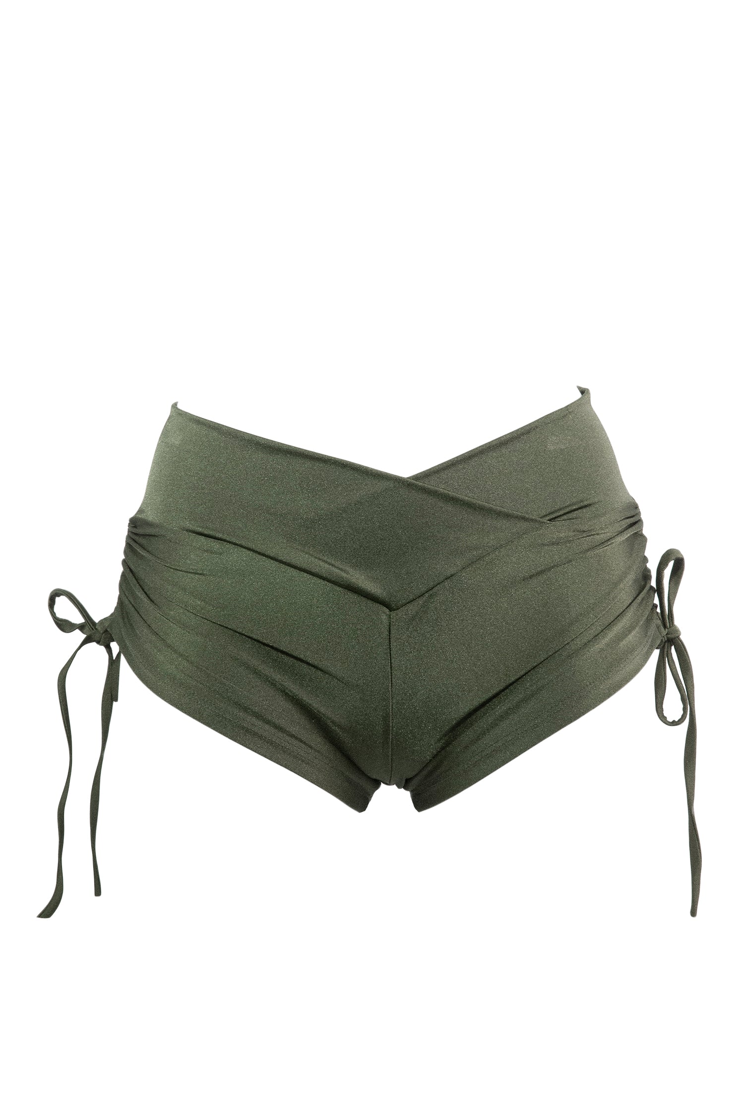 Drawstring side Shorts Scrunch Back / SHORTS V / KHAKI