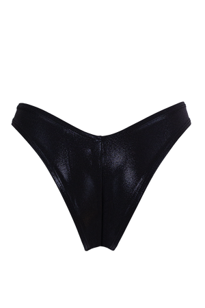 High-Cut Hologram Bikini Bottom /LULY POLE BLACK HOLO - EXES LINGERIE