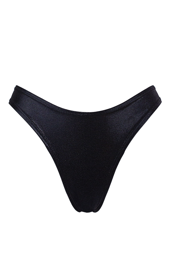 High-Cut Hologram Bikini Bottom /LULY POLE BLACK HOLO - EXES LINGERIE