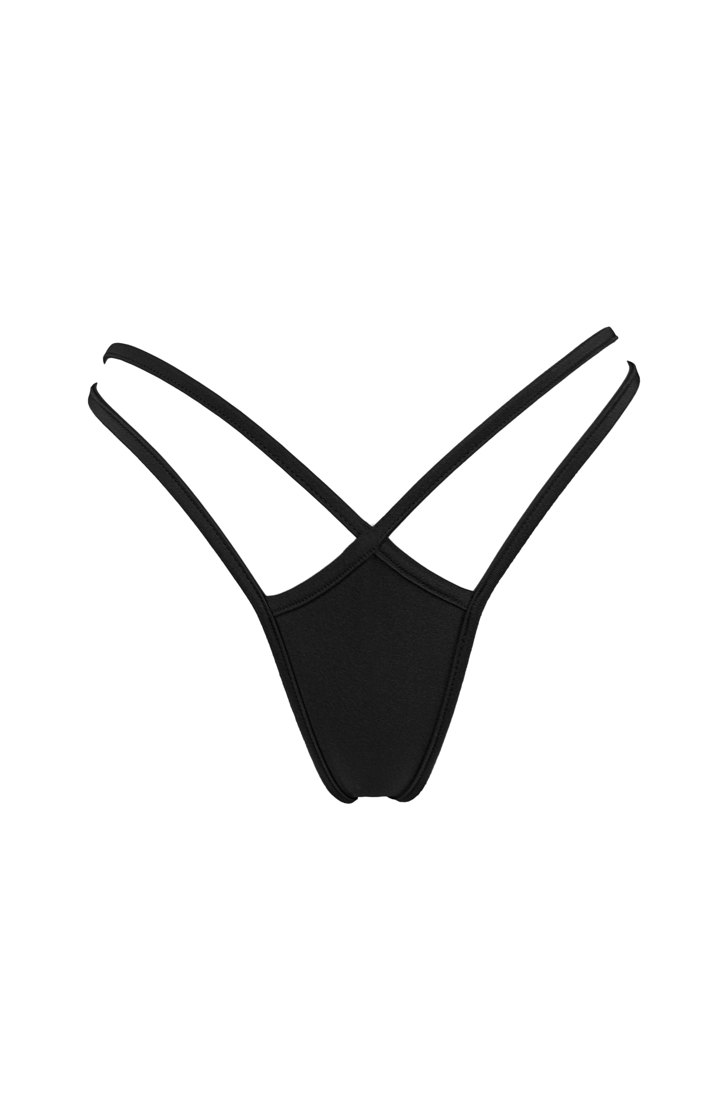 Mini thong double straps panty / DOUBLE STRING BLACK,BOTTOMS - EXES LINGERIE