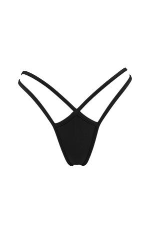 Mini thong double straps panty / DOUBLE STRING BLACK