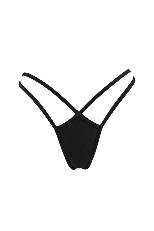 Mini thong double straps panty / DOUBLE STRING BLACK