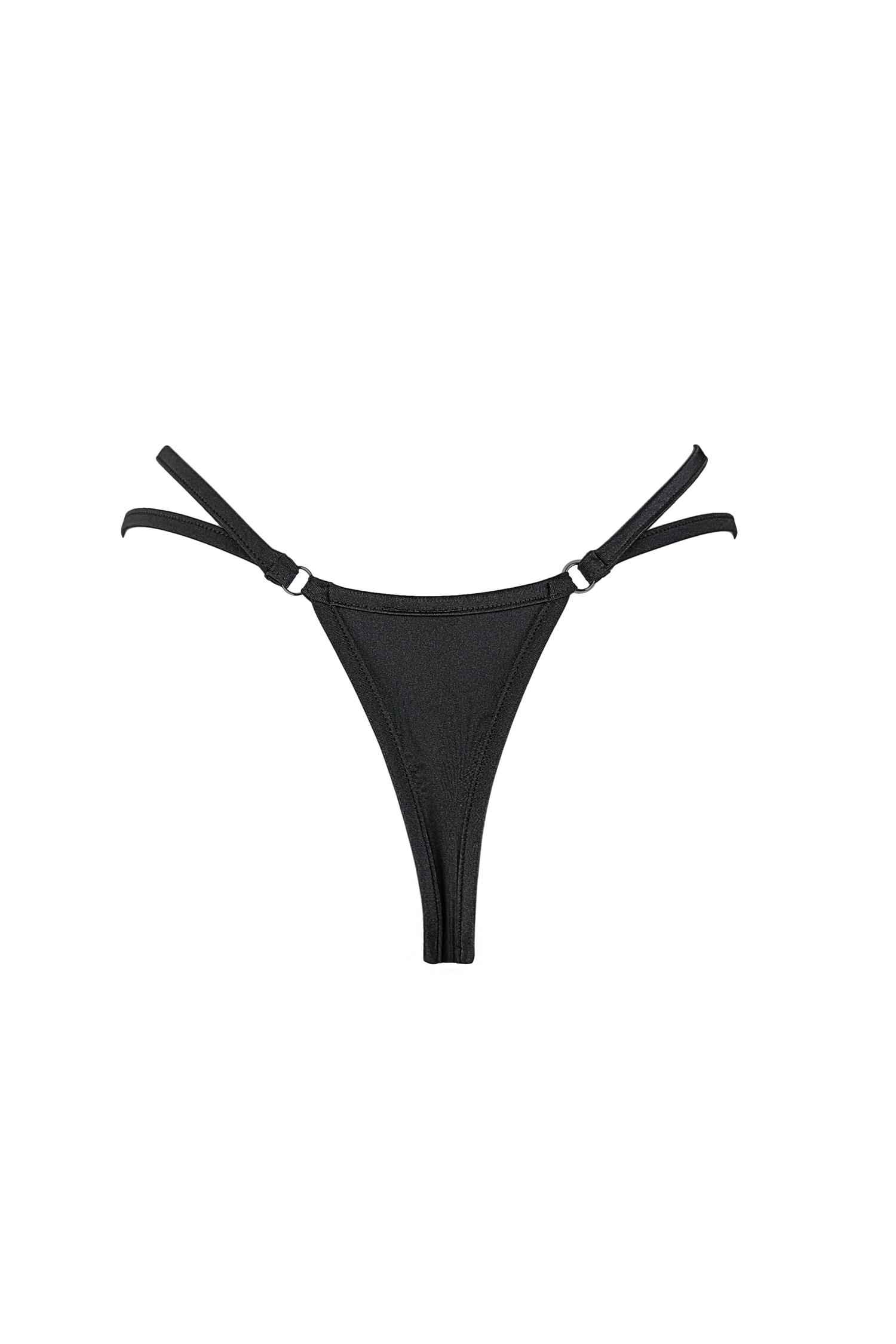 Mini thong double straps panty / DOUBLE STRING BLACK,BOTTOMS - EXES LINGERIE
