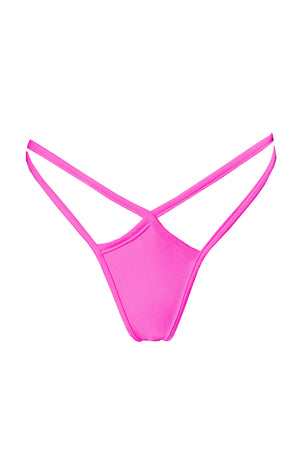 Mini thong double straps panty / DOUBLE STRING NEON PINK