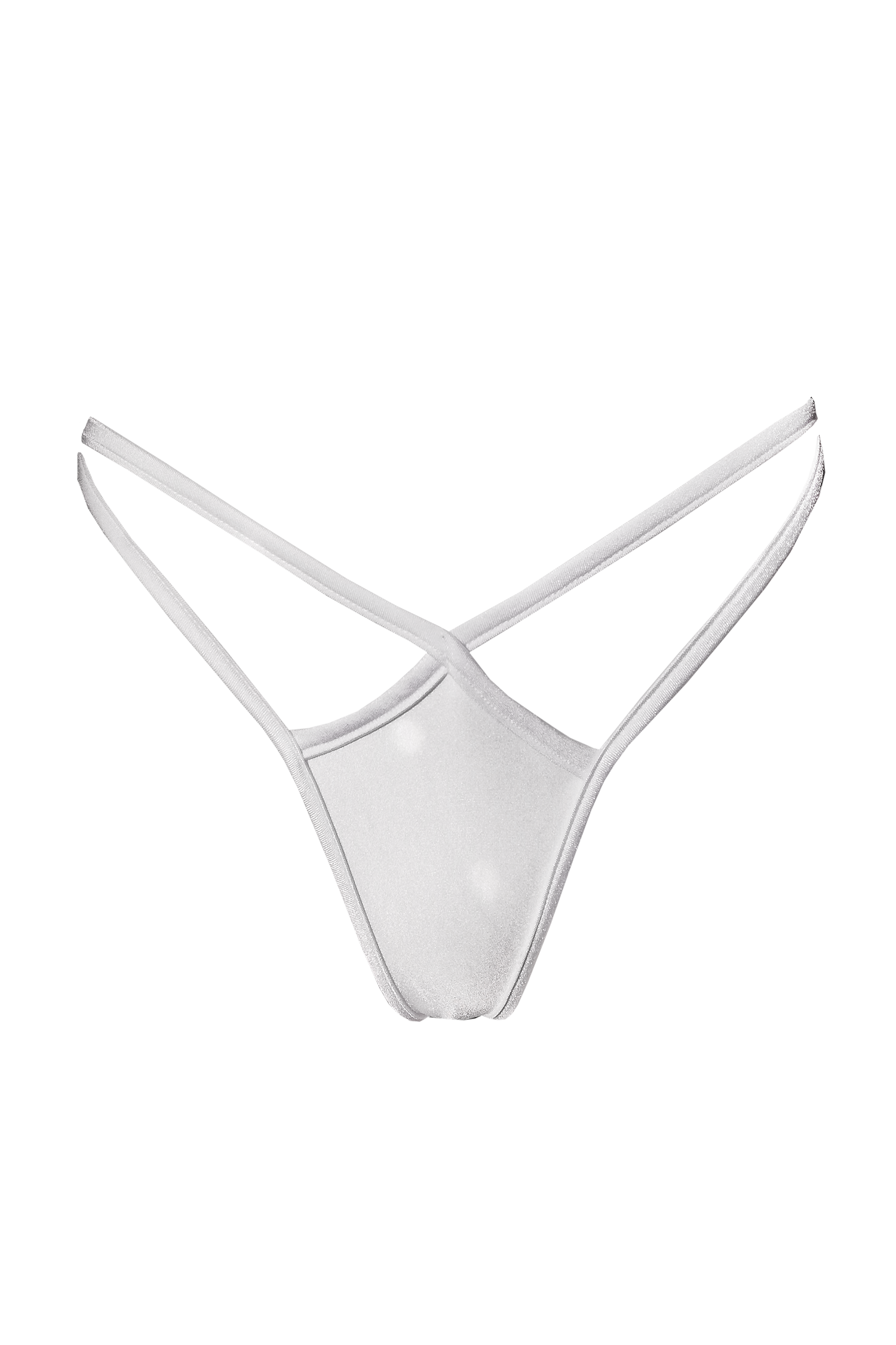 Mini thong double straps panty / DOUBLE STRING WHITE,BOTTOMS - EXES LINGERIE