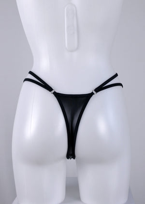 Mini thong double straps panty / DOUBLE STRING BLACK