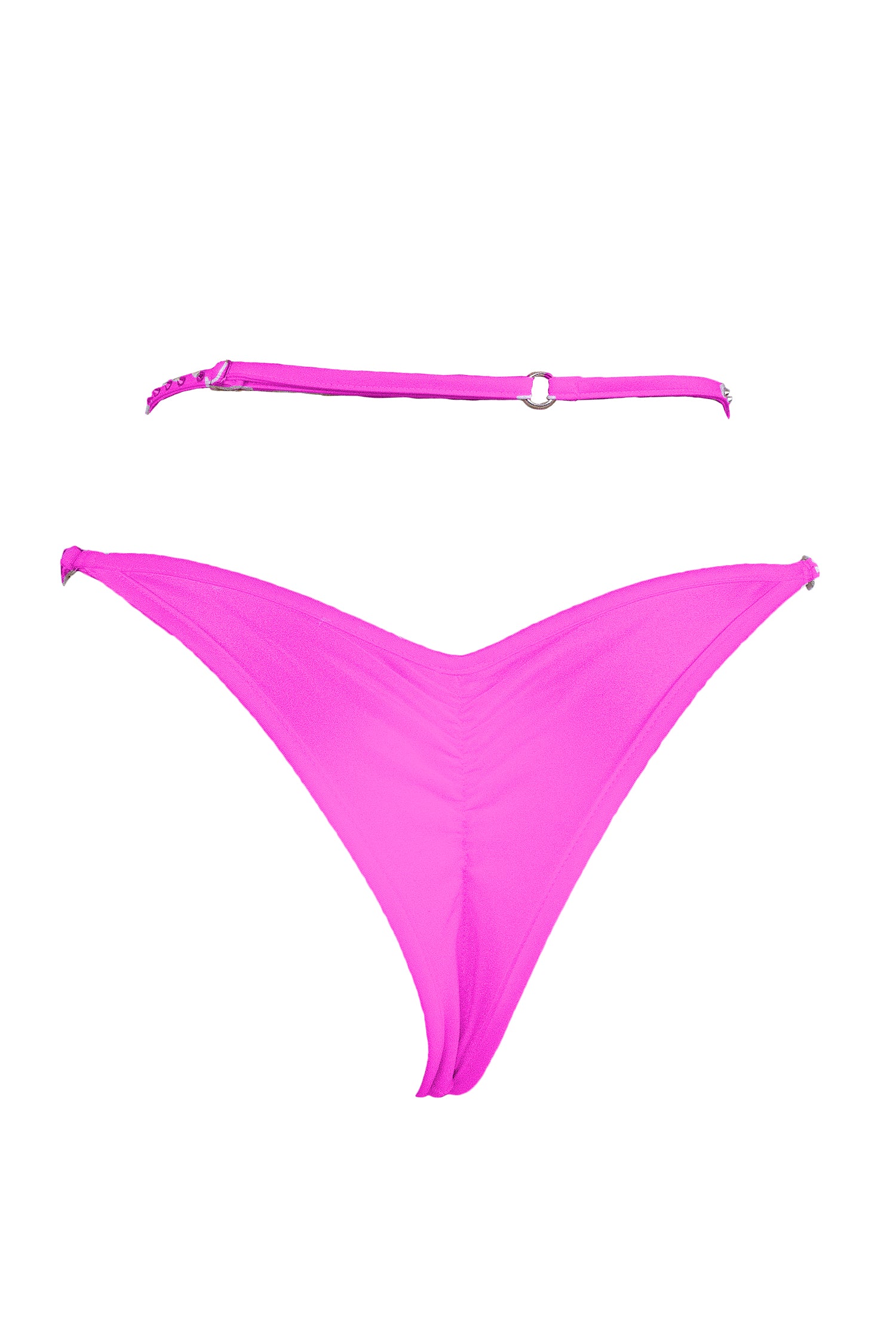 Cage thong with crystals scrunch back / ÉTOILE NEON PINK,BOTTOMS - EXES LINGERIE