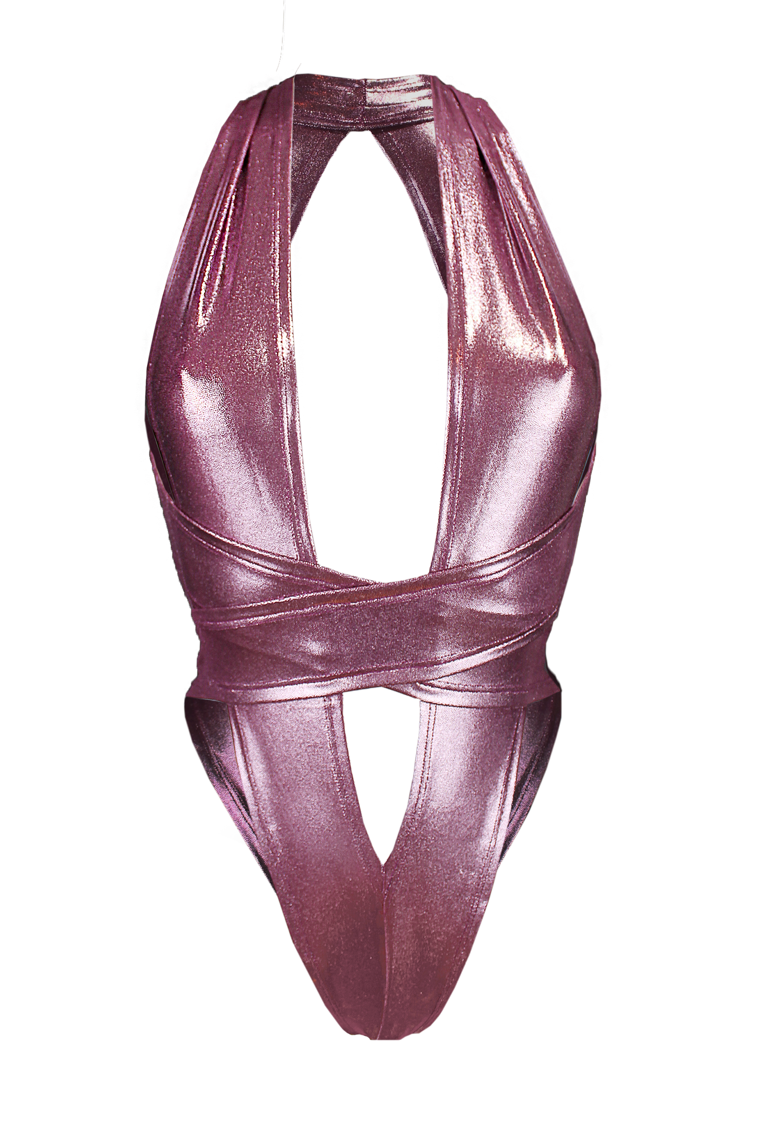 CRISS CROSS Hologram Bondage Bodysuit / RAVE Bodysuit / WINE