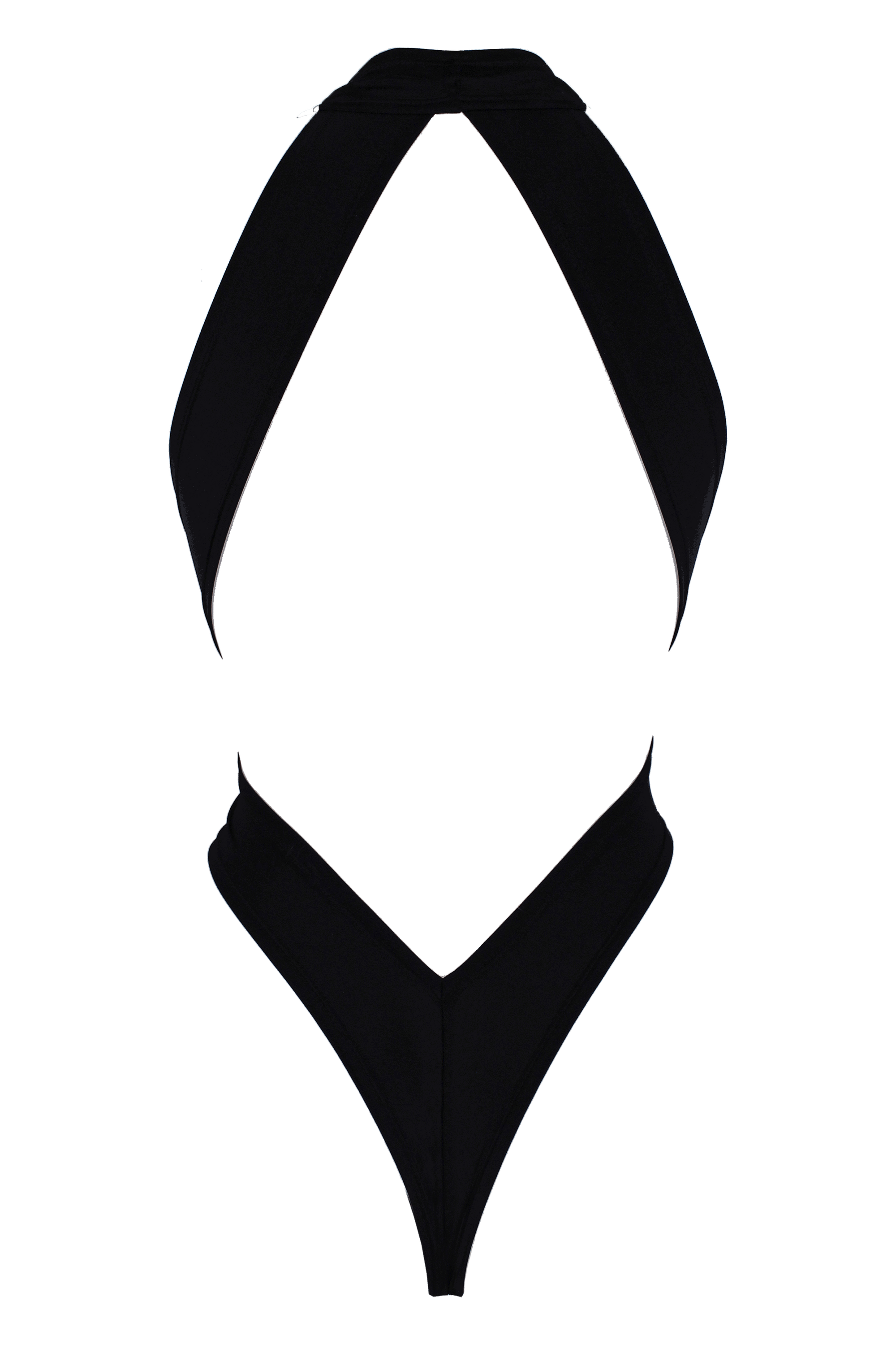 CRISS CROSS Bondage High-Cut Bodysuit / Festival Bodysuit / BLACK