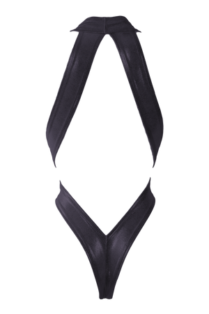 CRISS CROSS Hologram Bondage Bodysuit / RAVE Bodysuit / BLACK - EXES LINGERIE