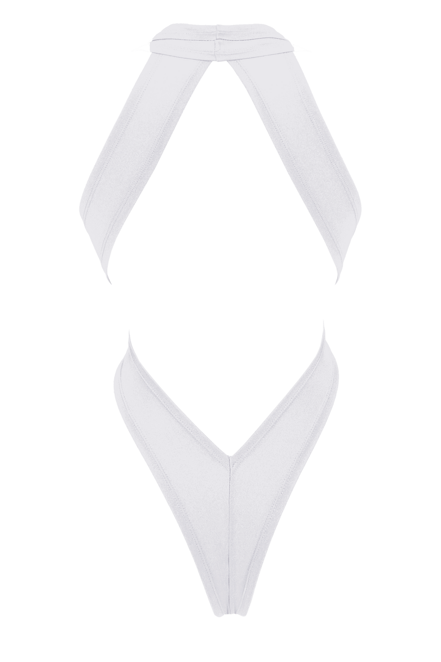 CRISS CROSS Bondage High-Cut Bodysuit / Festival Bodysuit / WHITE