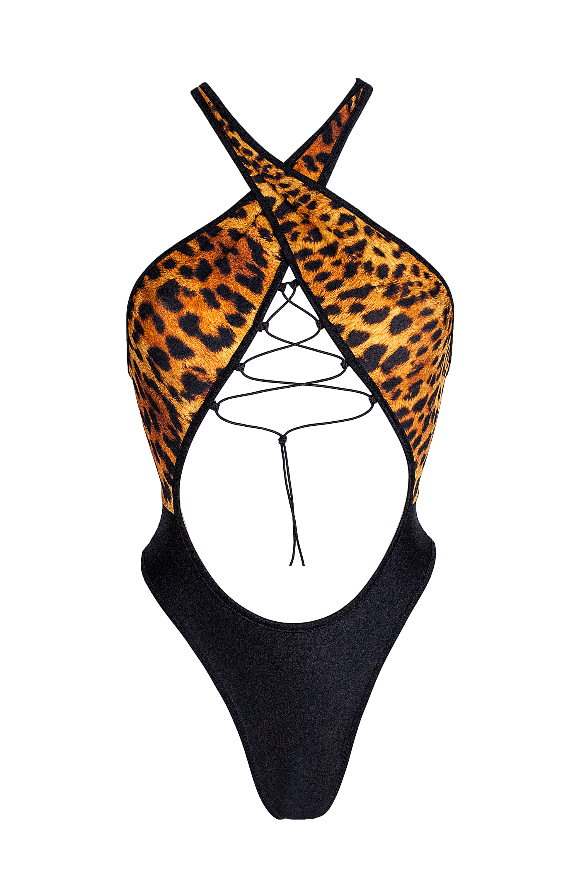 Criss-Cross Halter One Piece Animal Print Swimsuit / NEW ANASTASIA - EXES LINGERIE