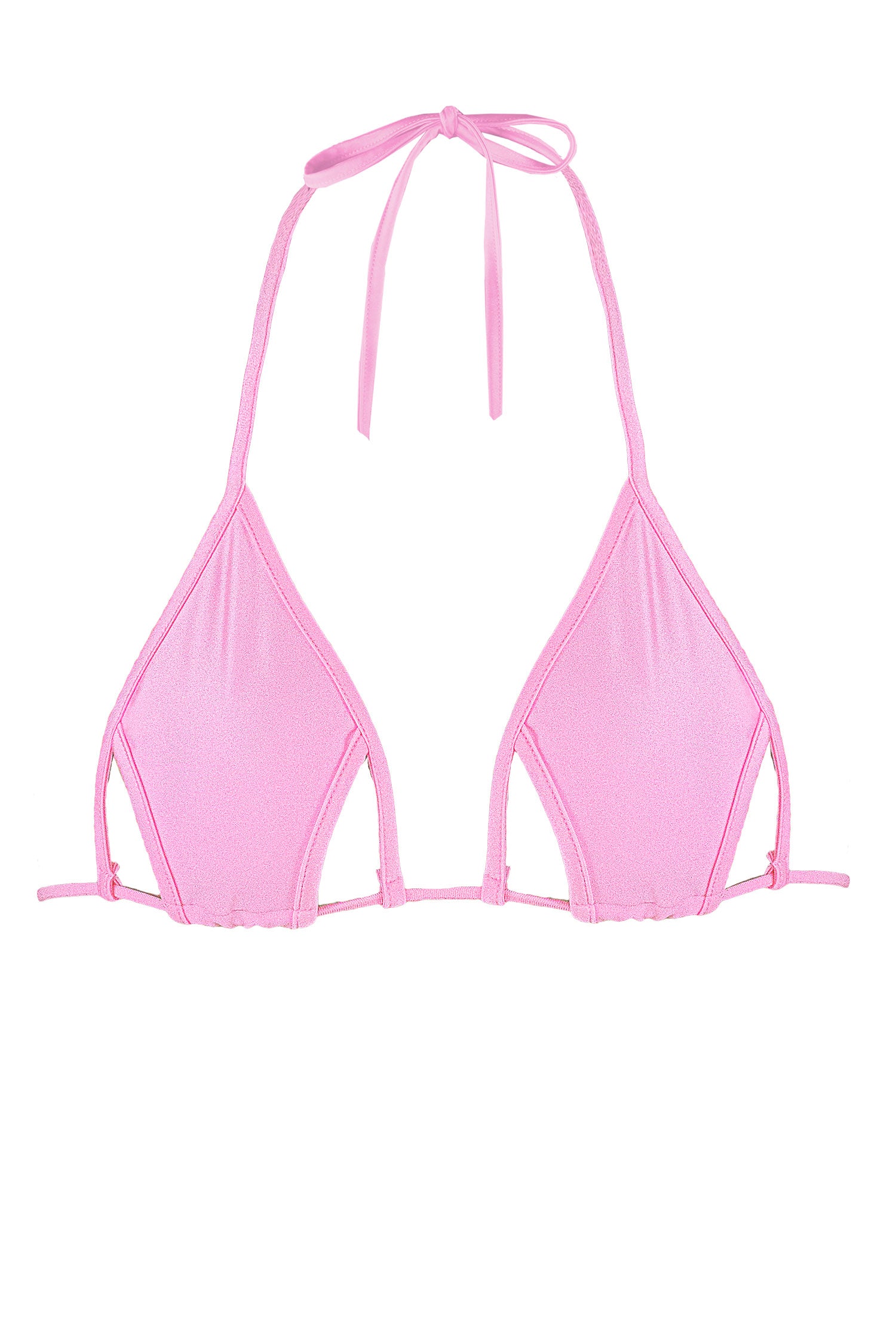 Cut-Out Strappy Triangle Bikini Top  / Cut-Out BABY PINK,TOPS - EXES LINGERIE