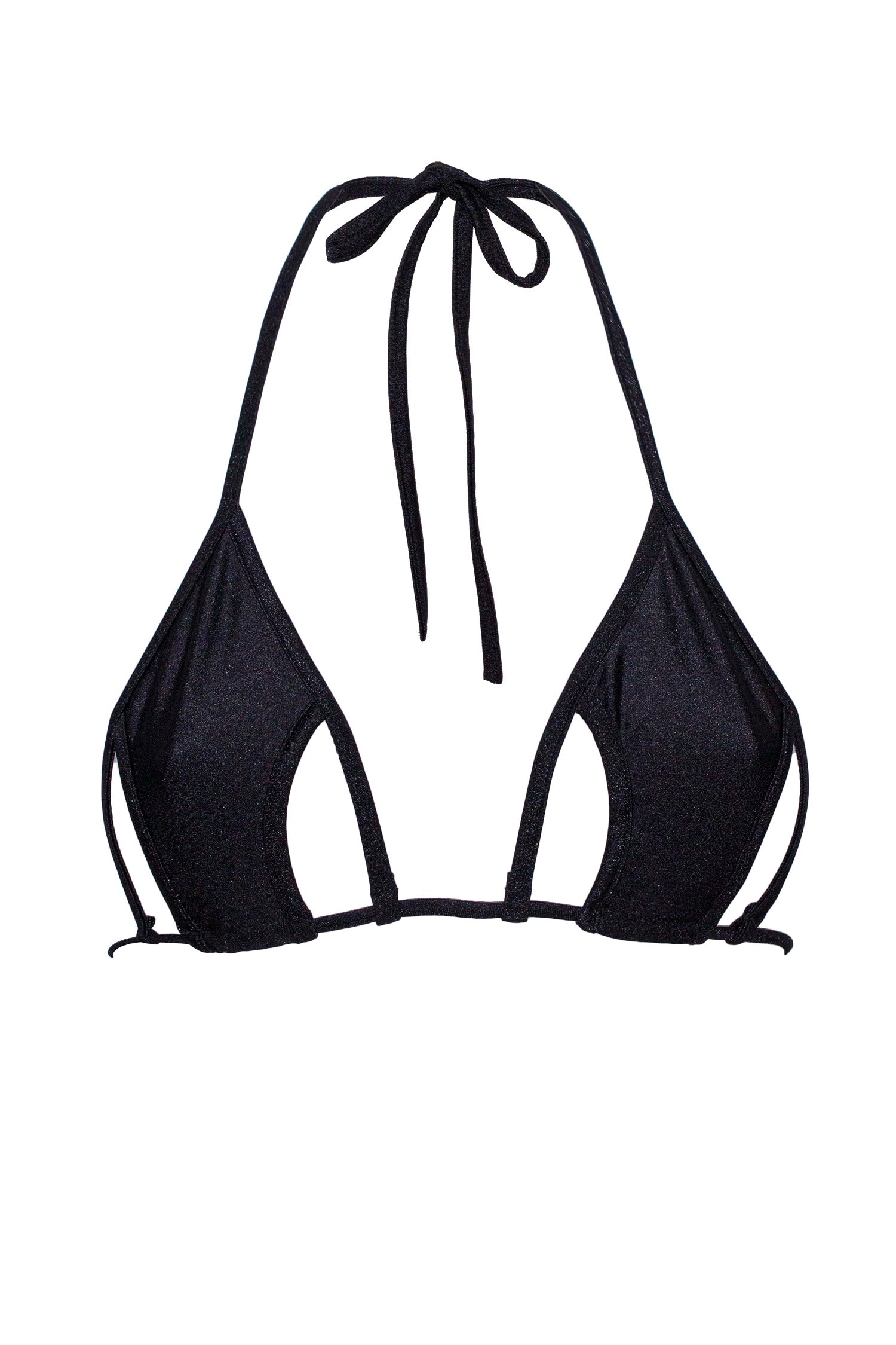 Cut-Out Strappy Triangle Bikini Top  / Cut-Out Black,TOPS - EXES LINGERIE