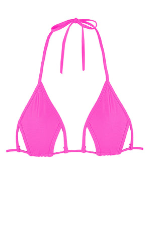 Cut-Out Strappy Triangle Bikini Top  / Cut-Out NEON PINK