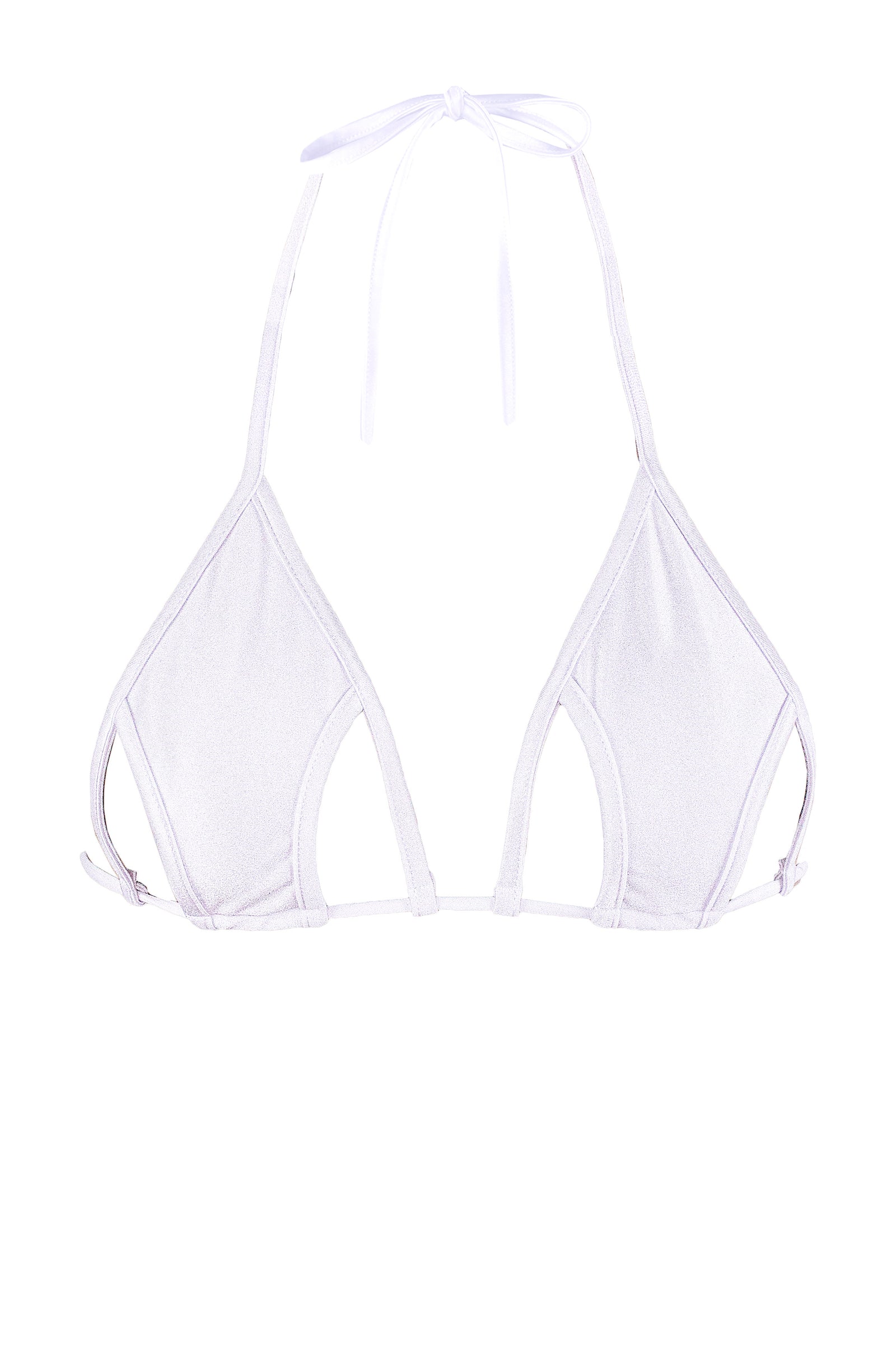 Cut-Out Strappy Triangle Bikini Top  / Cut-Out WHITE,TOPS - EXES LINGERIE