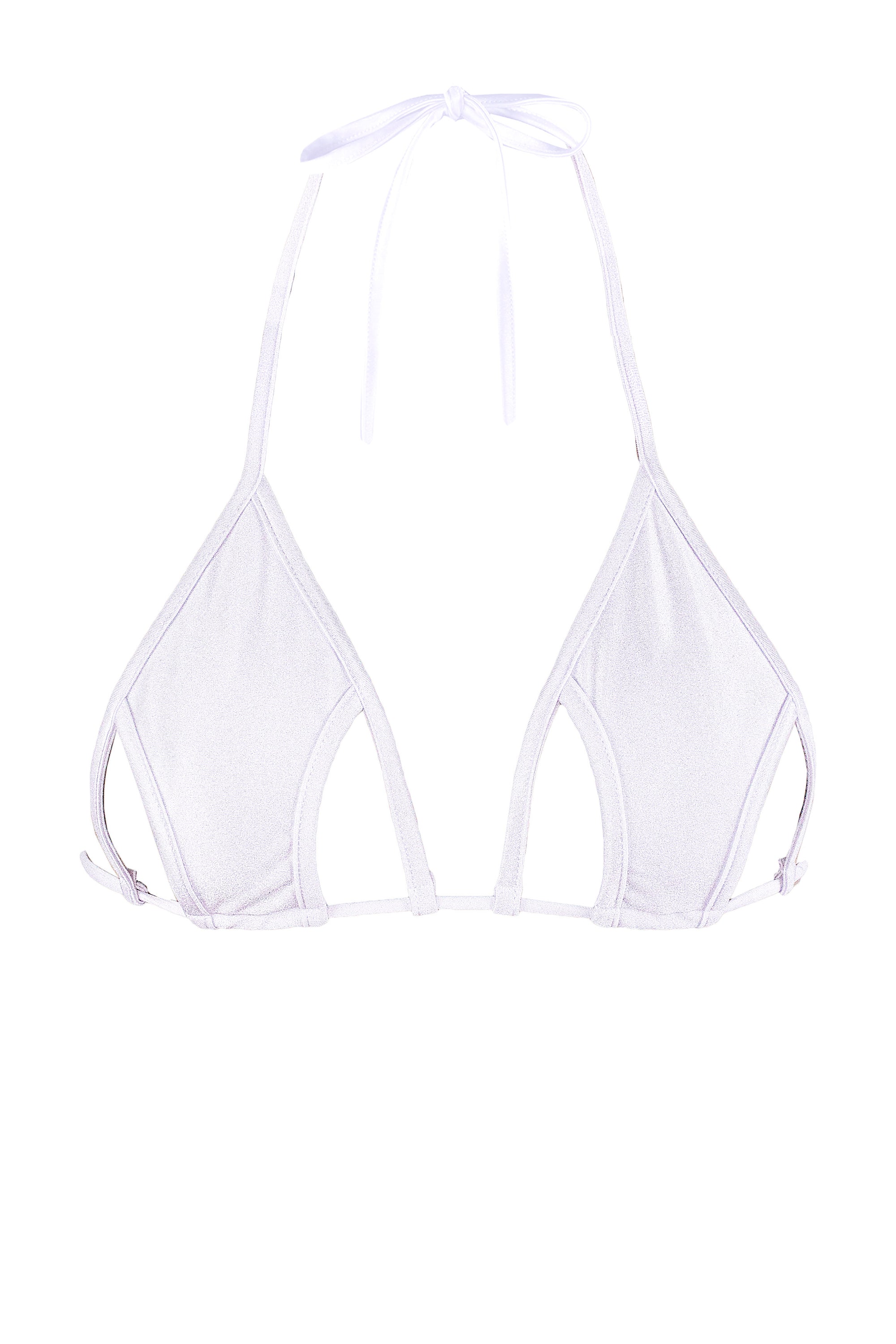 Cut-Out Strappy Triangle Bikini Top  / Cut-Out WHITE