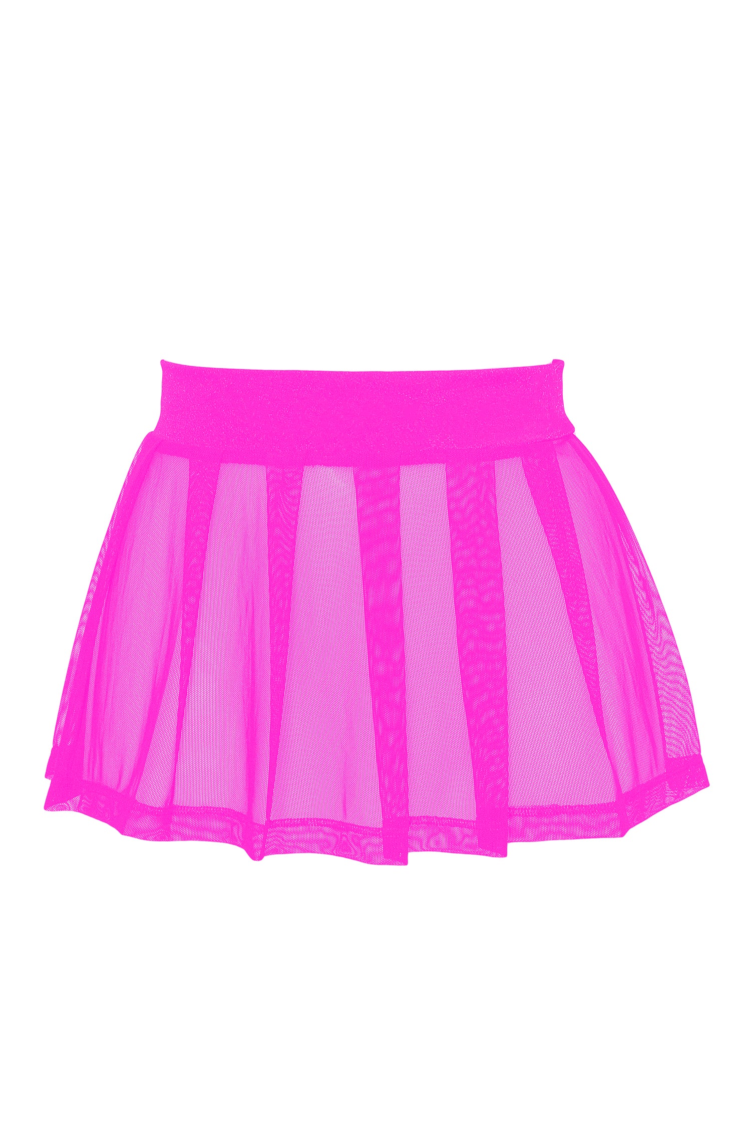 Pleated Mini skirt sheer mesh / Festival & Rave skirt / NEON PINK,SKIRTS & PANTS - EXES LINGERIE
