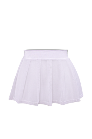 Pleated Mini skirt sheer mesh / Festival & Rave skirt / WHITE