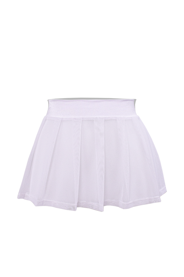 Pleated Mini skirt sheer mesh / Festival & Rave skirt / WHITE