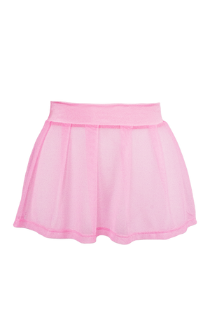 Pleated Mini skirt sheer mesh / Festival & Rave skirt / BABY PINK