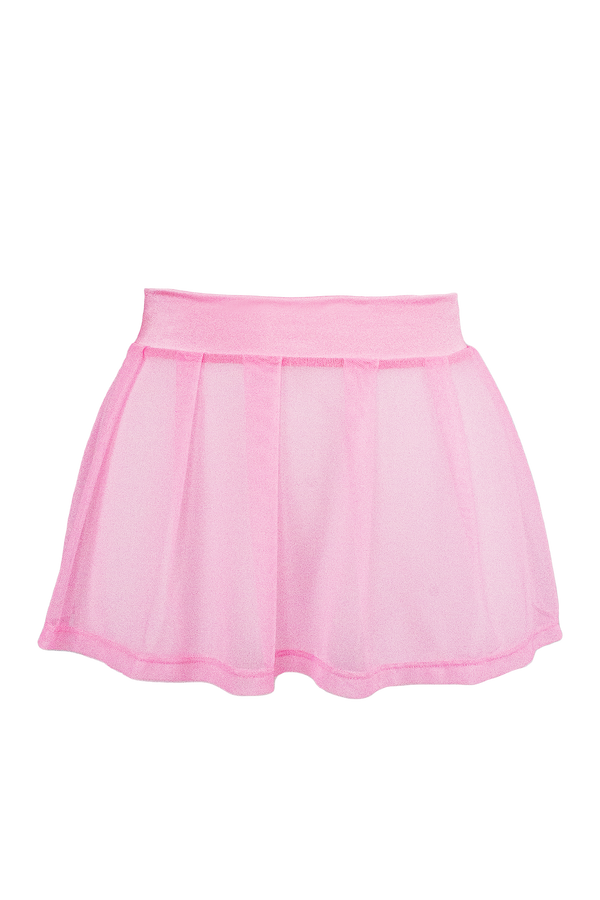 Pleated Mini skirt sheer mesh / Festival & Rave skirt / BABY PINK