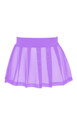 Pleated Mini skirt sheer mesh / Festival & Rave skirt / LILAC