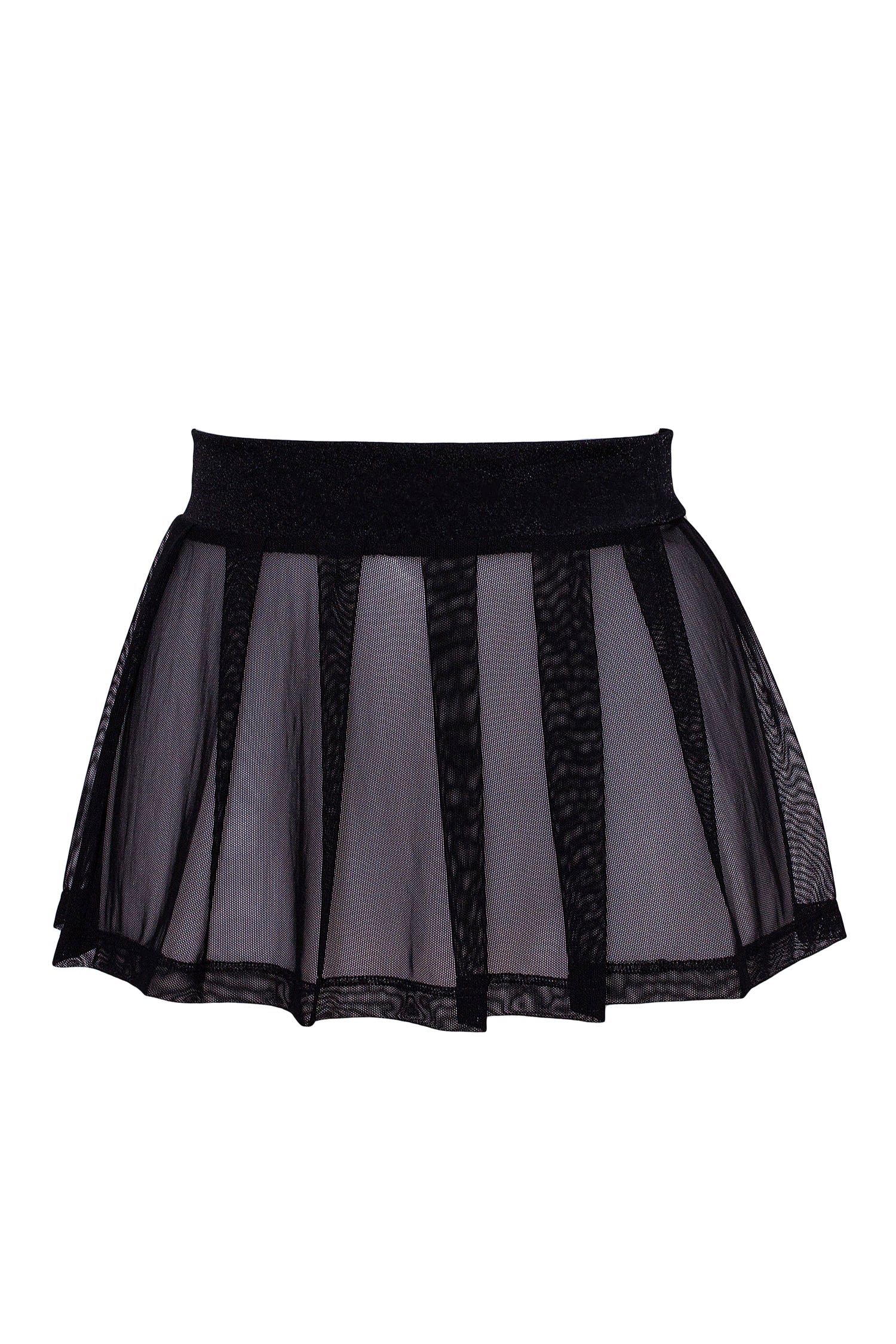 Pleated Mini skirt sheer mesh / Festival & Rave skirt / BLACK,SKIRTS & PANTS - EXES LINGERIE