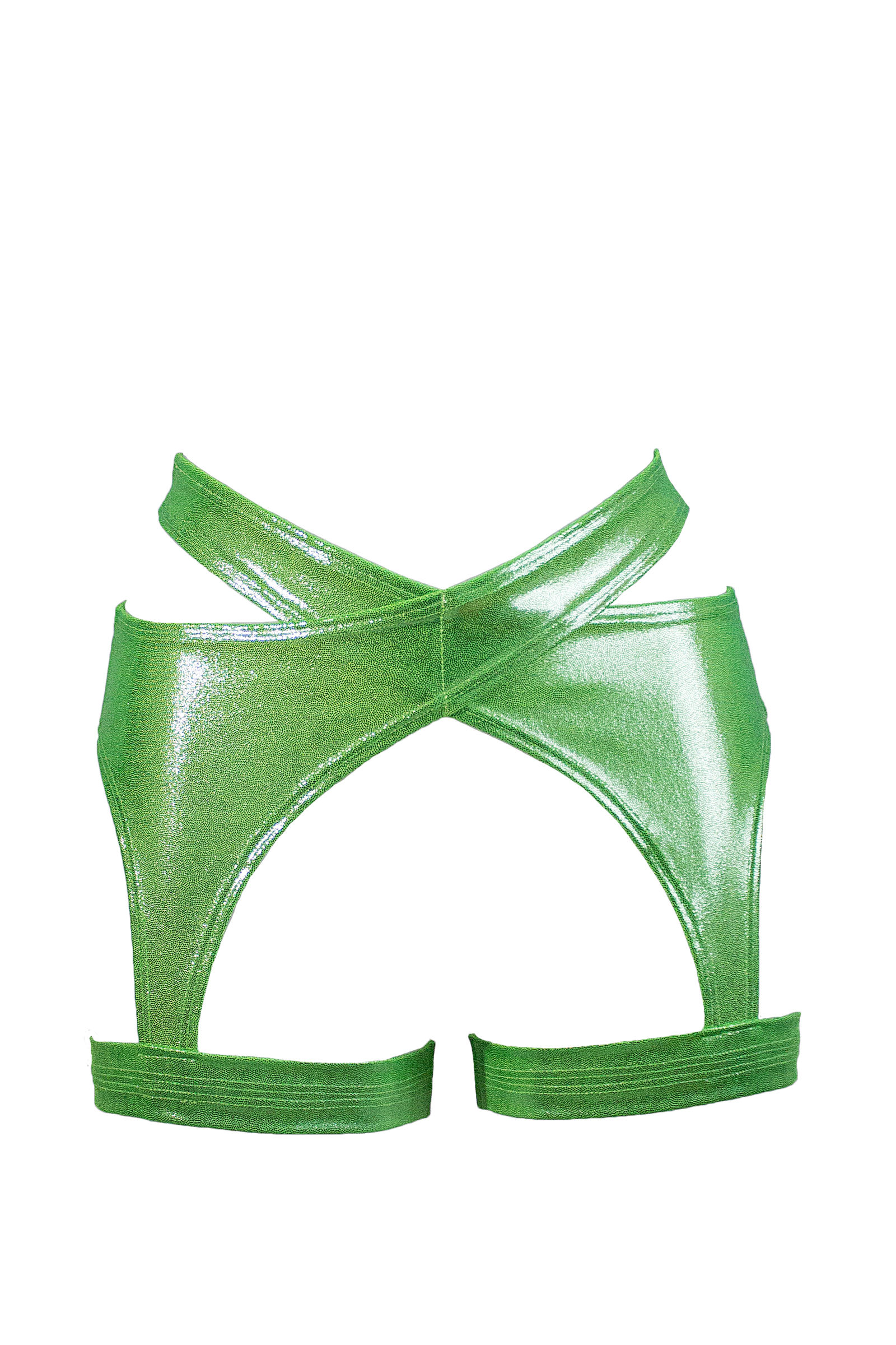 Holographic Garter Belt / X-GARTER HOLO LIME,BOTTOMS - EXES LINGERIE