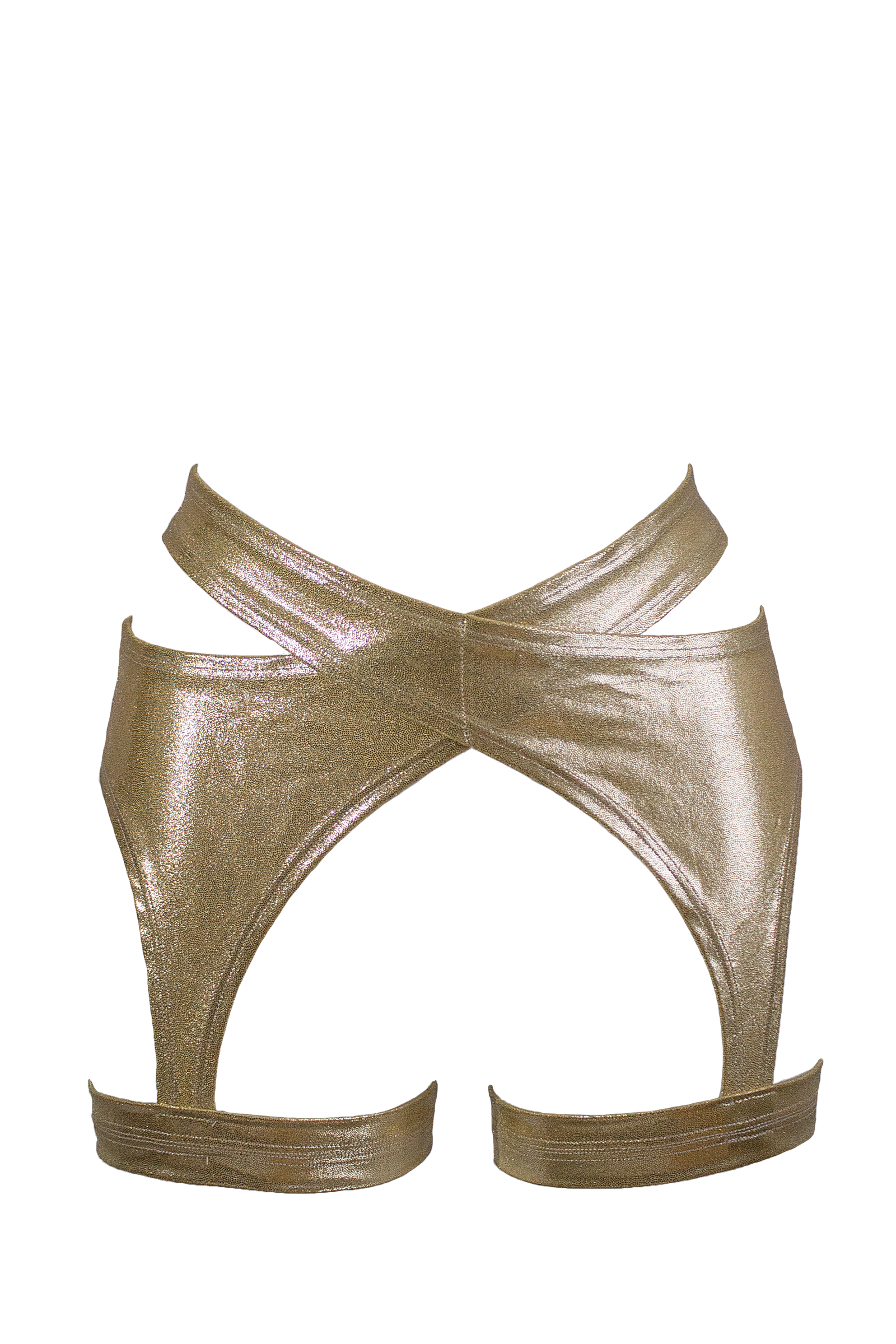 Holographic Garter Belt / X-GARTER HOLO GOLD,BOTTOMS - EXES LINGERIE