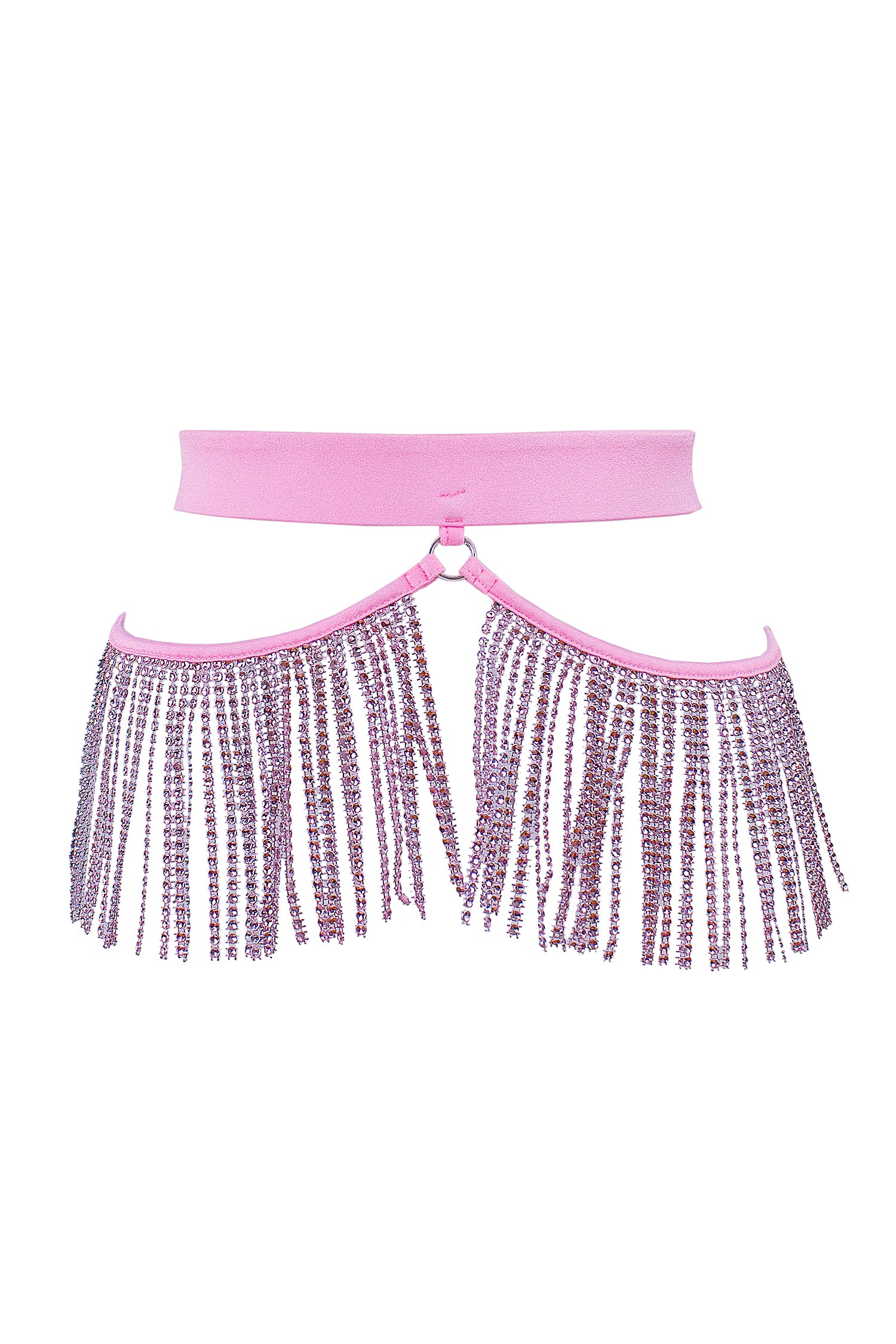 Rhinestone Fringe Belt / Festival fringes Skirt Belt / BABY PINK