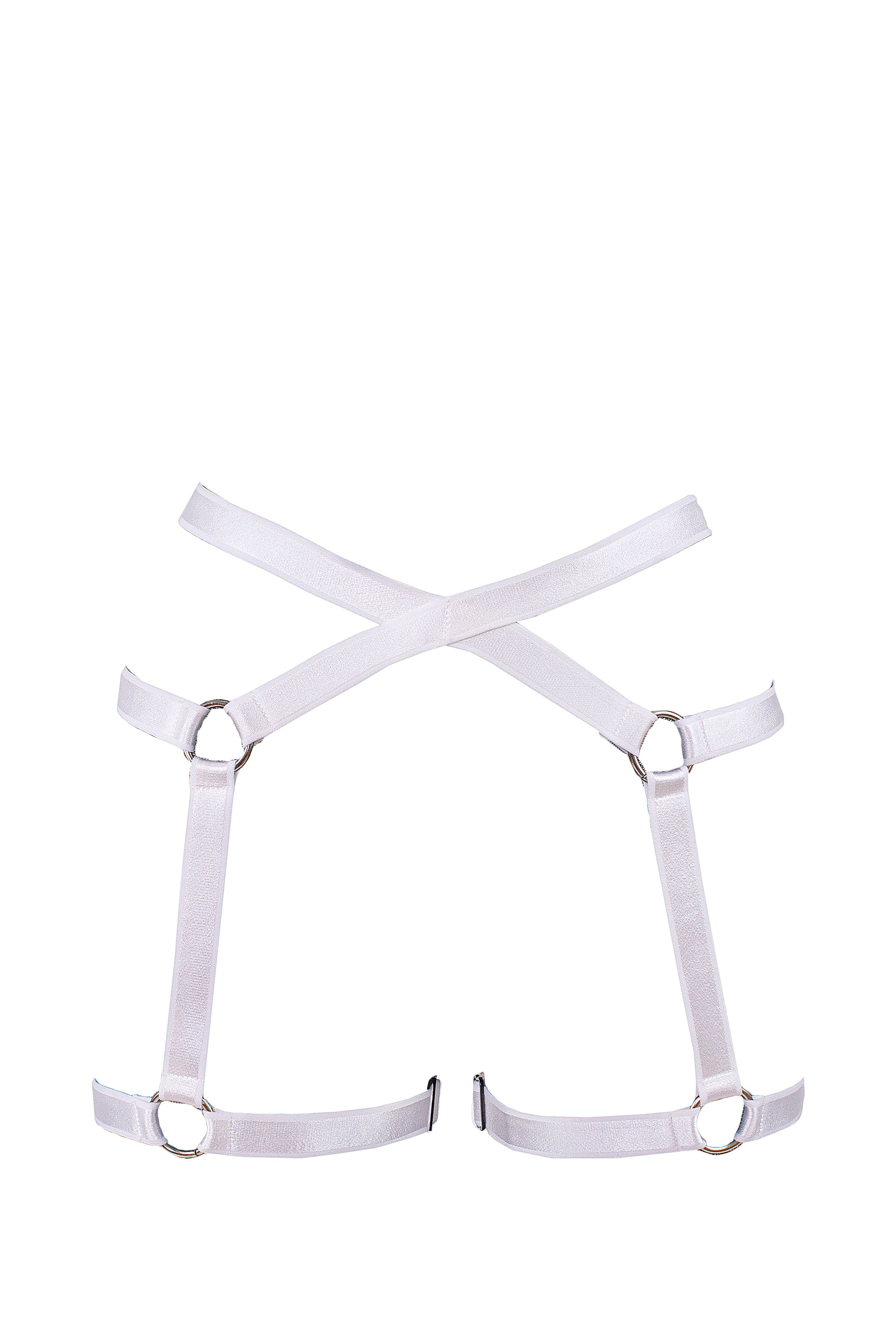 Woman Garter Harness Elastic / PoleDance & Festivals Accessories / White satin