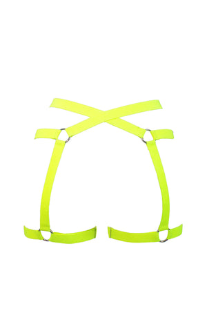 Woman Garter belt Elastic harness / Pole Dance & Festivals Accessories / Neon Yellow