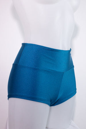 Athletic Shorts Scrunch Butt / HIGH WAISTED SHORTS RUCHED BACK / TEAL