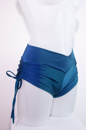 Drawstring side Shorts Scrunch Back / SHORTS V / TEAL